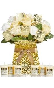 Thegiftbox Flowers And Candles Bouquet - Jasmine Rose Christmas Birthday - Picture 1 of 1