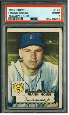 1952 Topps Gum Baseball #146 Frank House Yellow Tiger Variation PSA Good 2 Label - Image 1 of 3