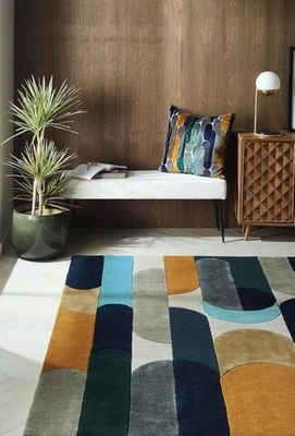 Wool Handmade Tufted Carpet for Living Room Bedroom Drawing Room Hall and Floor - Image 1 of 4