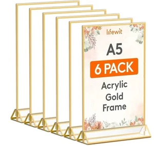 6 Pcs Acrylic Sign Holder Wedding Table Number Holders Display Stand - Picture 1 of 5