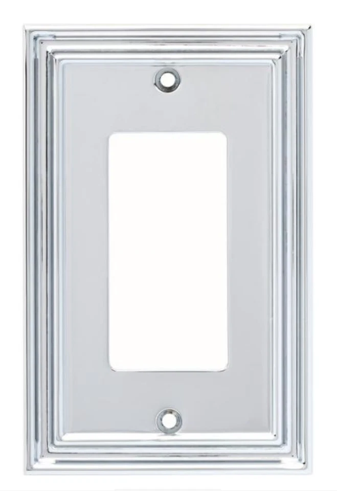 Cubierta de placa de pared GFCI única reflectante cromada Hampton Bay W36281-PC Foto 1 de 1