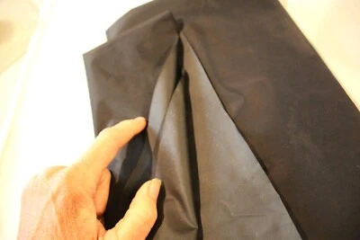 Black Nylon micro-fiber Taffeta with PVC back remnant fabric piece waterproof - Image 1 of 4