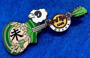 OSAKA JAPAN 2015 YEAR of the SHEEP GREEN GUITAR Hard Rock Cafe PIN HRC LE - Picture 1 of 1