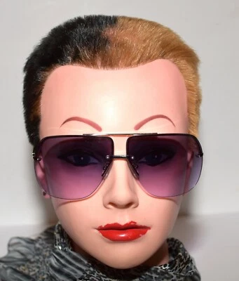 Gafas de sol unisex Aviator sin montura AV-11118/OC lentes púrpuras templos dorados Foto 1 de 4