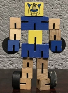 Transformer Robot KO Bootleg Transforming Wooden Car Tension Figure Generic Rare - Picture 1 of 4