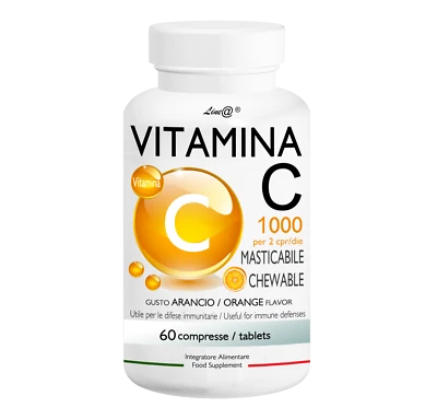VITAMINA C Line@Diet | 60 compresse MASTICABILI | gusto ARANCIA | ALTO DOSAGGIO