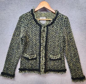 Curio Womens Cardigan Sweater Jacket Sz Medium Chunky Knit Art Teacher Textured - Picture 1 of 7