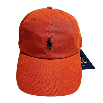 Polo Ralph Lauren Hombres Naranja Papá Sombrero Ajustable Verde Poni Gorra de Béisbol Nueva con Etiquetas Foto 1 de 4