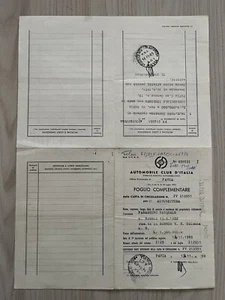 Foglio Complementare Ford 1300 Capri del 1969 ACI Pra Pavia Attestato Proprietà - Foto 1 di 2