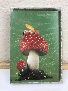 Tarjetas de notas vintage Anne Geddes Portal 12 tarjetas y sobres 1997 Mushroom NUEVO - Imagen 1 de 4
