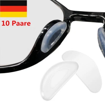 10 Paar Nasenpads Brille Selbstklebend Anti-Rutsch Brillen Nasenpads Silikon DE - Bild 1 von 4