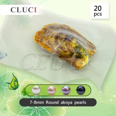 CLUCI 20pcs Seawater Oyster Pearls 7-8mm Pearl Oyster Shell mixed color Natural - Image 1 of 4