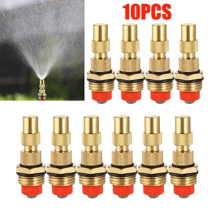 1/2" Brass Spray Nozzle Atomizing Lawn Misting Sprinkler Patio Gardening 10pcs - Picture 1 of 16
