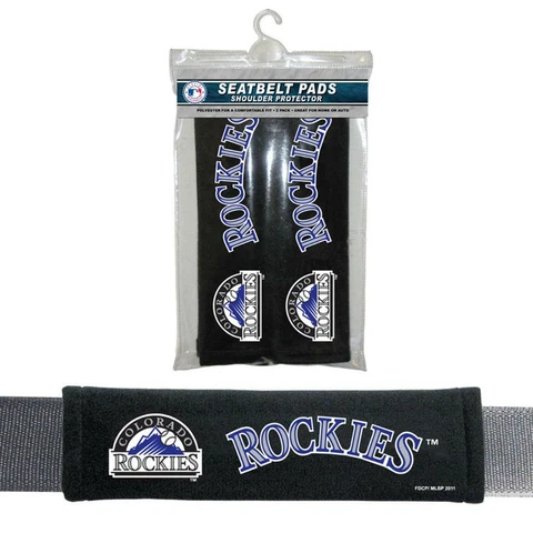 Colorado Rockies Seat Belt Pads 2 Pack [NEW] MLB Auto Car Seatbelt Shoulder Cover