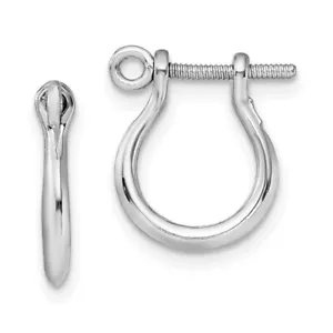 925 Sterling Silver Mariners Nautical 3-D Shackle Link Screw Earring, 1mm Post - Picture 1 of 3