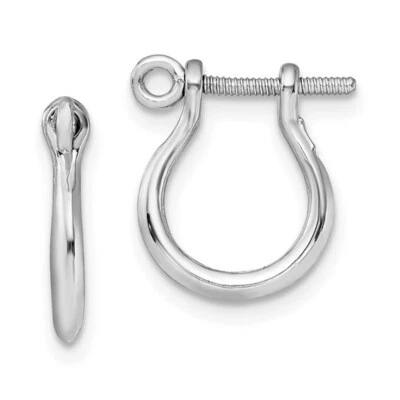 925 Sterling Silver Mariners Nautical 3-D Shackle Link Screw Earring, 1mm Post - Image 1 of 3