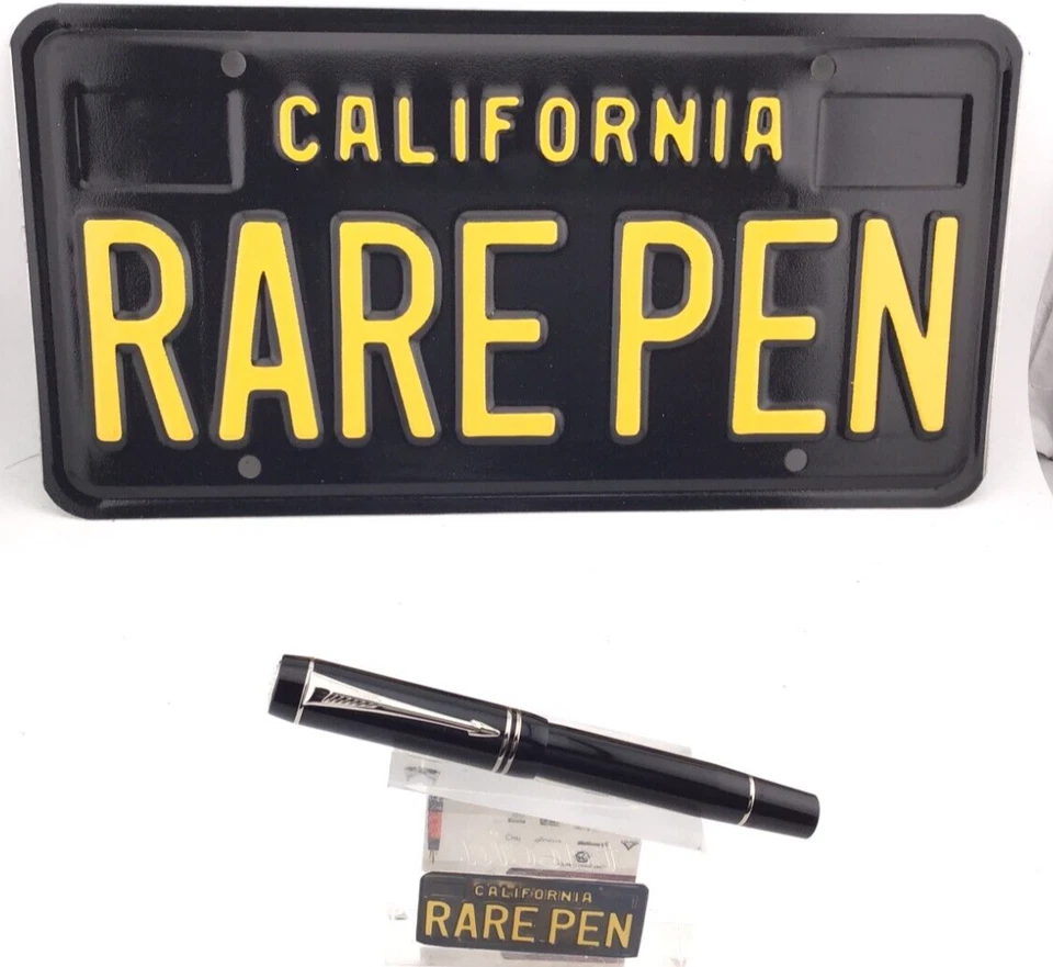 Pluma Estilográfica PARKER DUOFOLD DEMI NEGRA Borde Platino 18K Med Nueva en Caja NUEVA SIN CAJA Foto 1 de 4