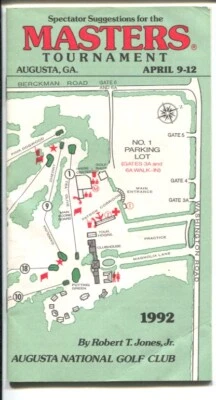 Masters Tournament Spectator Guide/ Augusta National Golf Club 4/1992-Bobby J... - Image 1 of 2