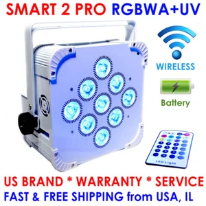 LED 9x18W RGBWA+UV Battery Powered WIRELESS DMX Par Can DJ Uplighting Up Light - Picture 1 of 12
