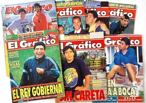 Vintage 90s Lot of 7 El Grafico Magazines Maradona Boca Juniors Argentina - Bild 1 von 17