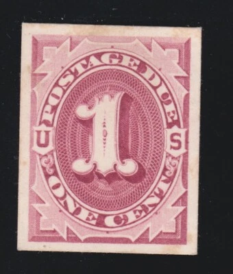 US J22P4 1c Postage Due Proof on Card VF NGAI HR SCV $17 - Image 1 of 2