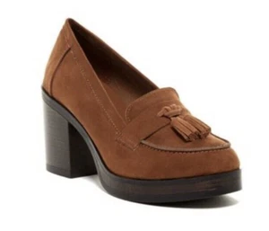 MIA Burnt Sienna Brown Vegan Suede Platform Loafers w Tassels - Size 7.5 - Picture 1 of 12
