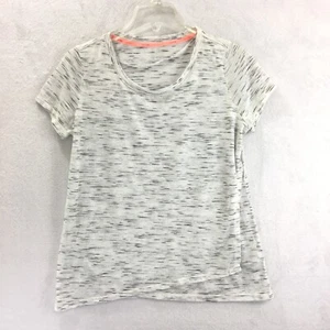 Calvin Klein Performance / Ivory Stretch Knit S/S Athletic Faux Wrap Top Size M - Picture 1 of 7