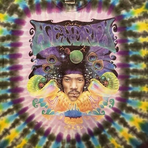 Vtg 90s JIMMY HENDRIX Tshirt All Over Print Tie Dye Rock N Roll Tour XXL RARE - Picture 1 of 6