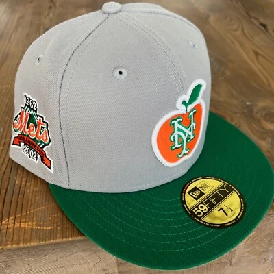 USA Cap King Exclusive Mets 40th New Era 59FIFTY Grey & Green Hat Fitted 7 1/2" - Imagem 1 de 4