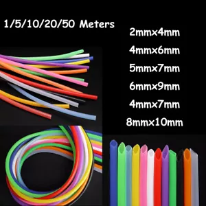 ID2-8mm OD4-10mm Color Silicone Tube Flexible Tubing High Temp Hose Rubber Pipe - Picture 1 of 19