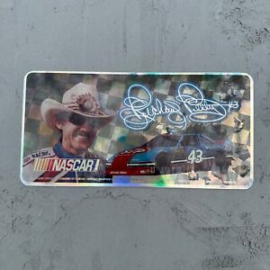 Vintage NASCAR Richard Petty 43 Made In USA Gray Iridescent Metal License Plate