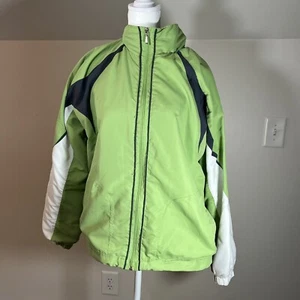 Aspire Womens rainjacket Active Size Large Green gray White Mesh Lined vintage - Picture 1 of 6