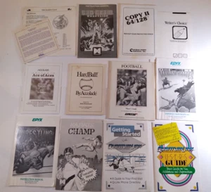 Commodore 64 128 Game Manual Lot Karate Champ Quantum Link Ace of Aces Hardball - Picture 1 of 6