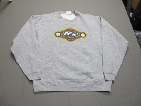 Vintage Miller Park Sweater Mens XL Gray Crewneck Sweatshirt Milwaukee Brewers Cover
