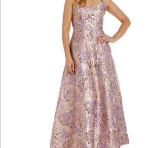 VESTIDO FORMAL NIGHT WAY METÁLICO NUEVO CON ETIQUETAS TALLA 8 - Imagen 1 de 11