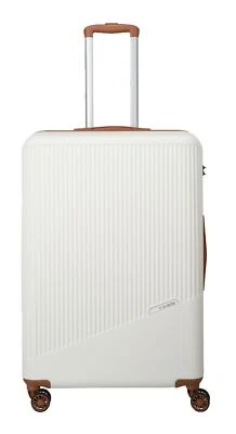 travelite Bali BALI 4w Trolley L Trolley White / Cognac creme hellbraun Neu - Bild 1 von 4