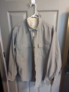 Vintage Patagonia Camo Green Long Sleeve Button Up Mens Fishing Shirt Size L - Picture 1 of 9