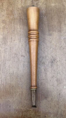 Piedi gambe in legno a spillo per restauro pouf sgabello mobili antichi anni 50 - Immagine 1 di 3