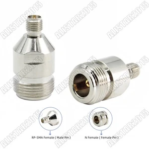 N Female Jack to RP SMA Female ( Male Pin ) Straight Adapter SMA-N Connector - Picture 1 of 5