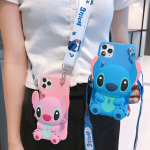 For OPPO Xiaomi Huawei Cartoon Wallet Purse+Strap Stand 3D Cute Phone Case Cover