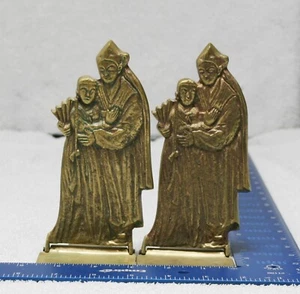 BUCHSTÜTZEN Vintage Paar Messing christliche religiöse Figuren Made in Korea - Bild 1 von 6