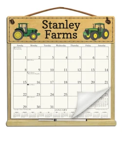 PERSONALIZED FARM TRACTOR CALENDAR HOLDER - REFILLABLE EVERY YEAR! - Picture 1 of 3
