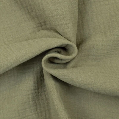 Baumwolle Double Gauze Musselin uni beige Kinderstoff 100 % Baumwolle - Bild 1 von 2