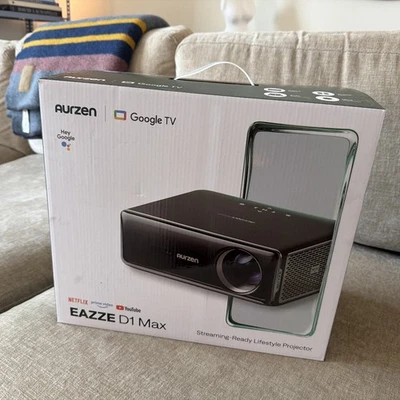 Aurzen EAZZE D1 MAX Google TV Plus Smart Projector. 1080p. 1000 Lumens. 20W. - Image 1 of 3