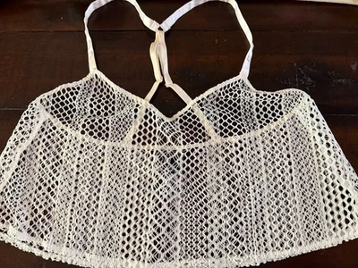 Babydoll Victoria's Secret Fishnet Crop, Colección Blanco Coco, Talla Med Foto 1 de 4