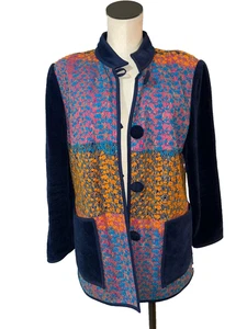 Annikki Karvinen Handmade in Finland Women’s Embroidered Jacket size L Colorful - Picture 1 of 9