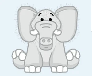 Webkinz Lil Elephant HS007 RARE gray mammoth calf Virtua code messaged - Picture 1 of 2