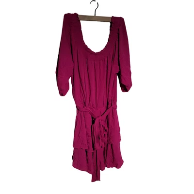 City Chic Women’s Size 16 Bettina Dress Red Off Shoulder Knee Length Lined - Image 1 of 4