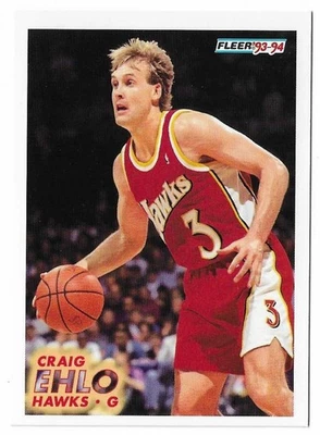 1993-94 Fleer Basketball Craig Ehlo Card #242 Atlanta Hawks - Image 1 of 2