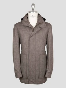 NEU LUIGI BORELLI BRAUN SCHURWOLLE BAUMWOLLE MANTEL US 42 - EU 52 LBCZ2 - Bild 1 von 7